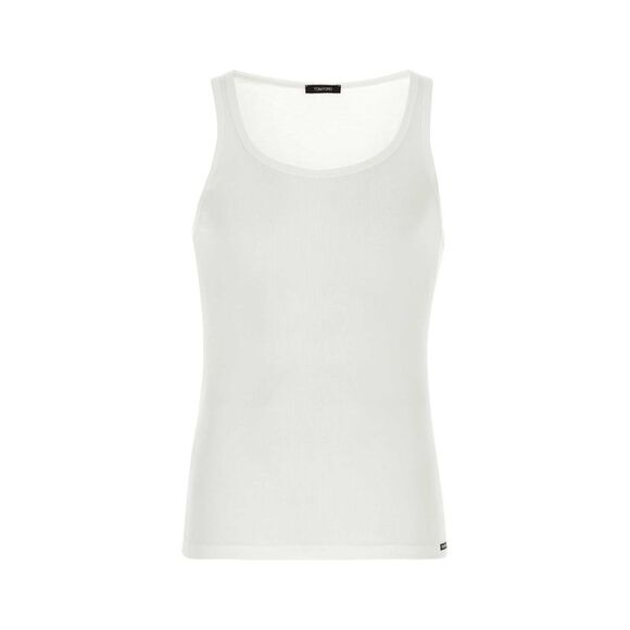 Tom Ford Men White Cotton And Modal Tank Top